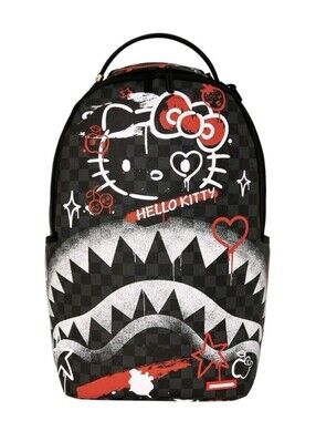 Sprayground Hello Kitty Black, White & Red Graphic Backpack